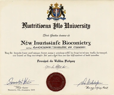 Ph.D. in Nutritional Biochemistry Diploma